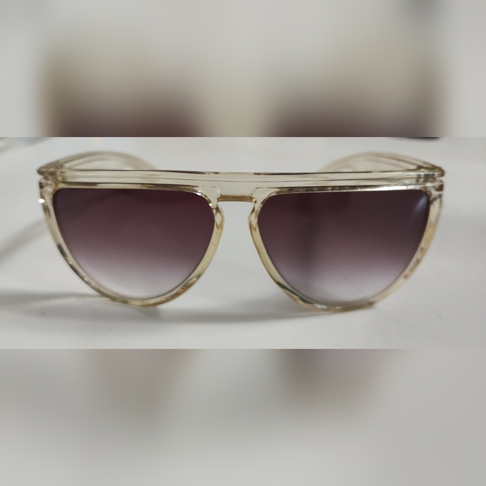 vintage 70s Solar Mates aviator Style‎ sunglasses Clear Plastic Dahmer Halloween